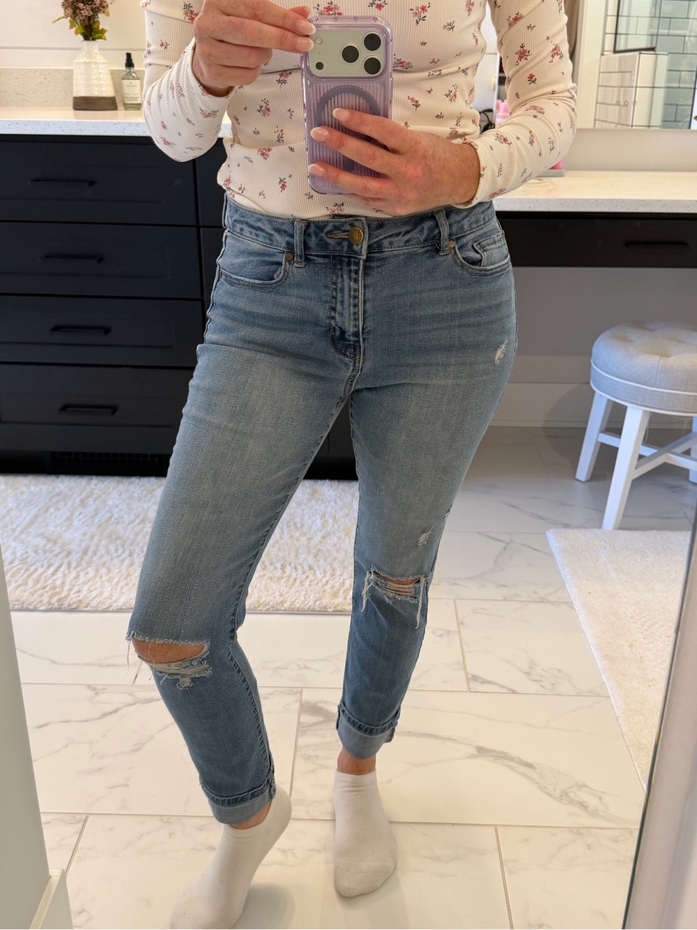 d. jeans Light Blue Distressed Boyfriend Jeans